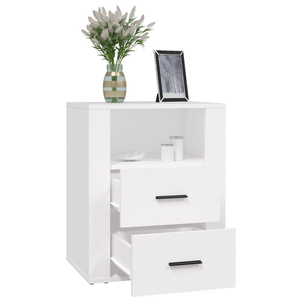 Table de chevet Blanc 50x36x60 cm Bois d'ingénierie - XIOS