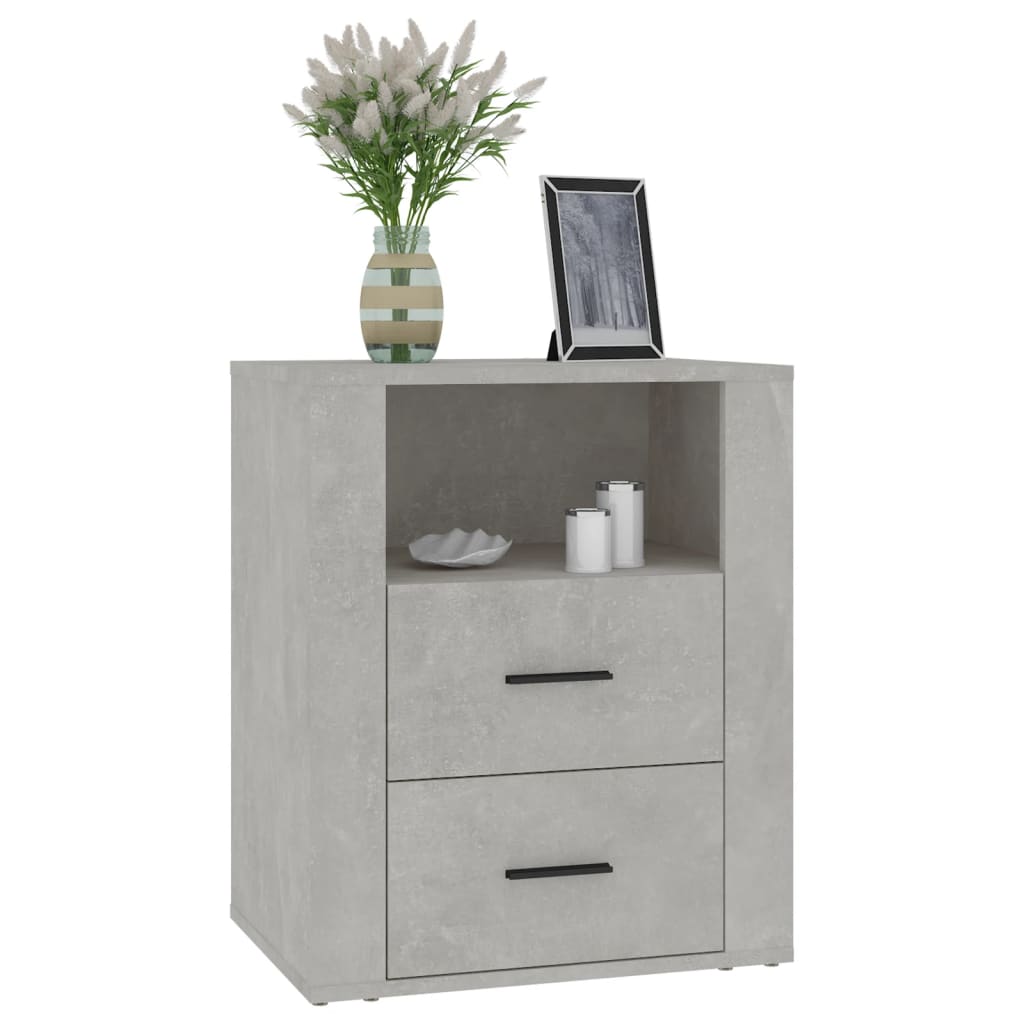 Table de chevet Gris béton 50x36x60 cm Bois d'ingénierie - XIOS