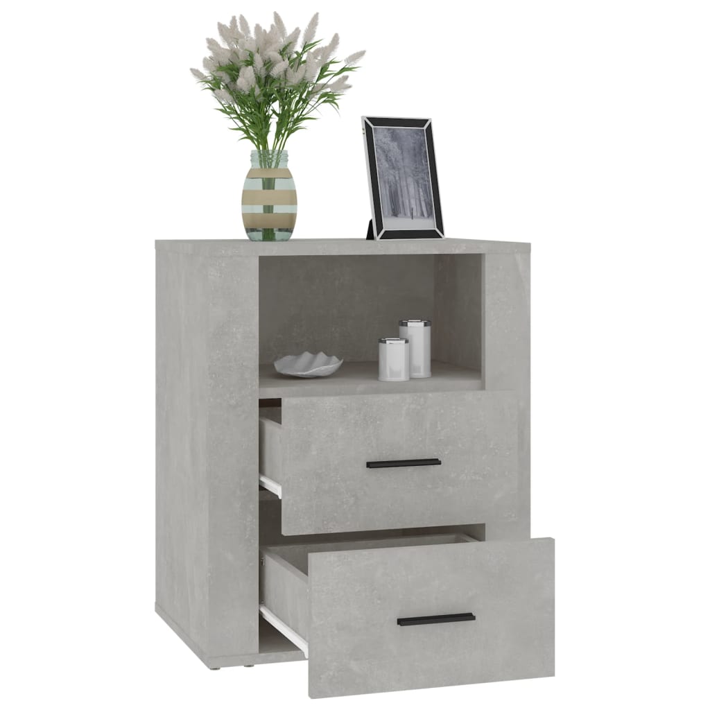 Table de chevet Gris béton 50x36x60 cm Bois d'ingénierie - XIOS