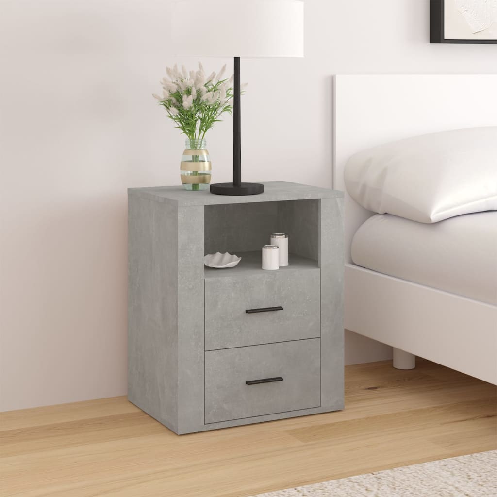 Table de chevet Gris béton 50x36x60 cm Bois d'ingénierie - XIOS