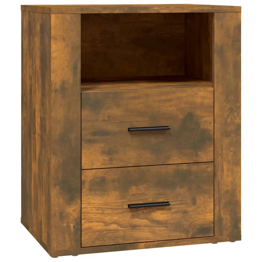 Table de chevet Chêne fumé 50x36x60 cm Bois d'ingénierie - XIOS