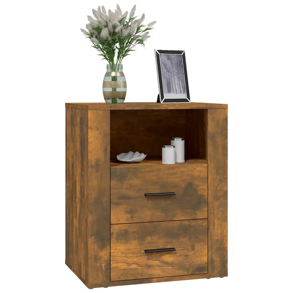 Table de chevet Chêne fumé 50x36x60 cm Bois d'ingénierie - XIOS