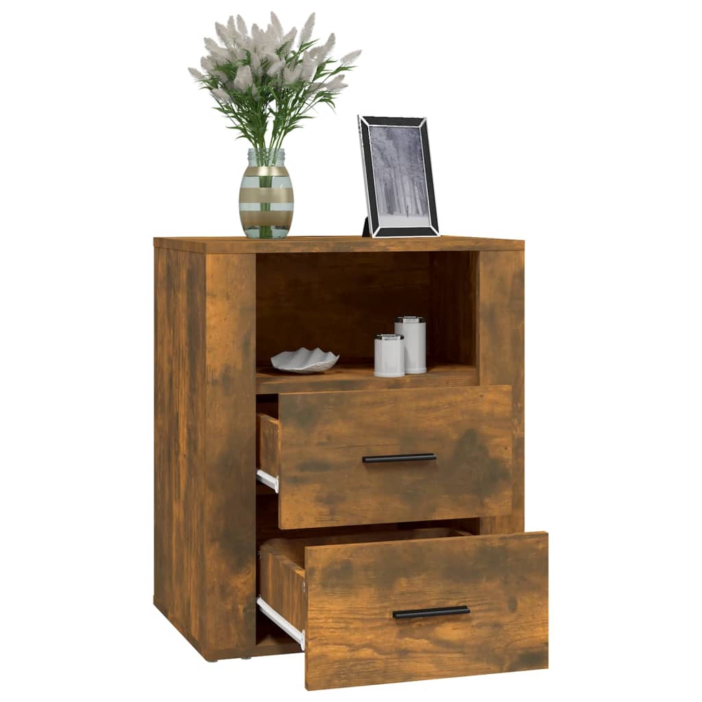 Table de chevet Chêne fumé 50x36x60 cm Bois d'ingénierie - XIOS