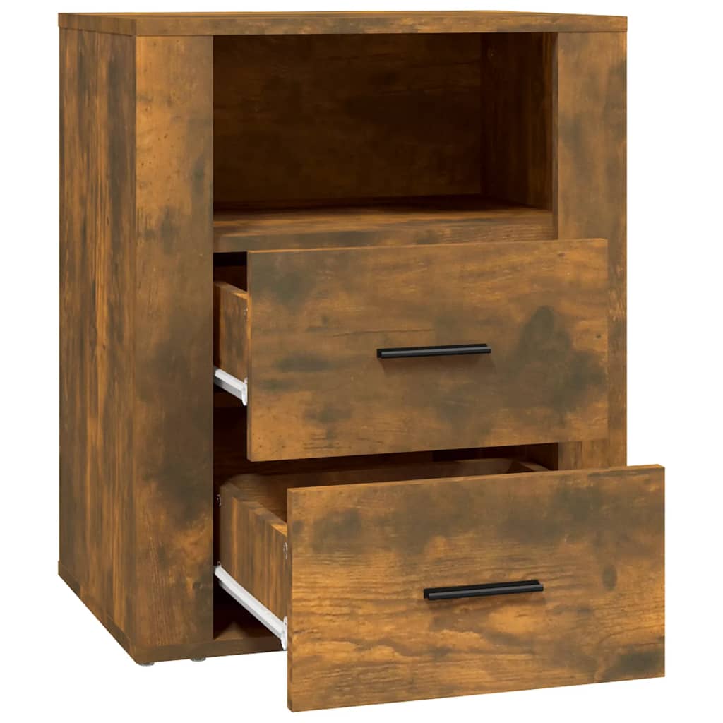 Table de chevet Chêne fumé 50x36x60 cm Bois d'ingénierie - XIOS