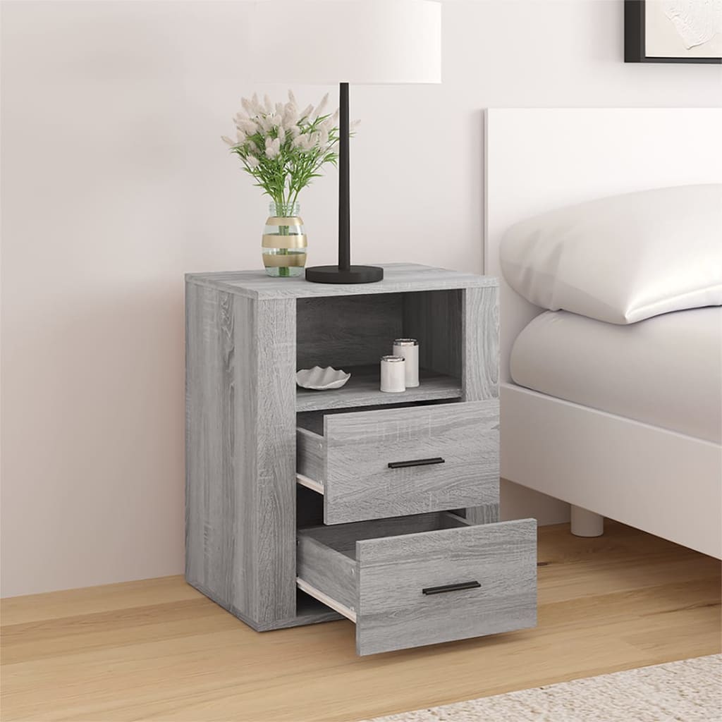 Table de chevet Sonoma gris 50x36x60 cm Bois d'ingénierie - XIOS