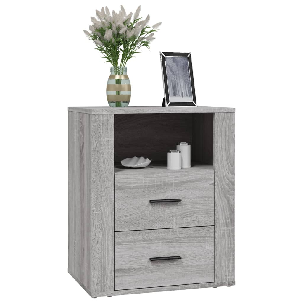 Table de chevet Sonoma gris 50x36x60 cm Bois d'ingénierie - XIOS