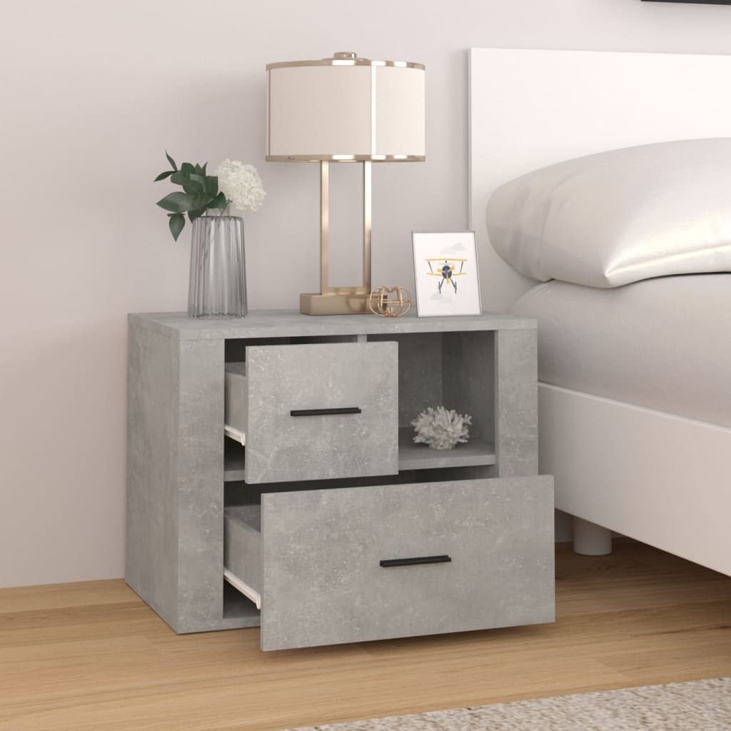 Table de chevet Gris béton 60x36x45 cm Bois d'ingénierie - XIOS