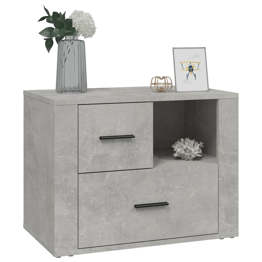 Table de chevet Gris béton 60x36x45 cm Bois d'ingénierie - XIOS