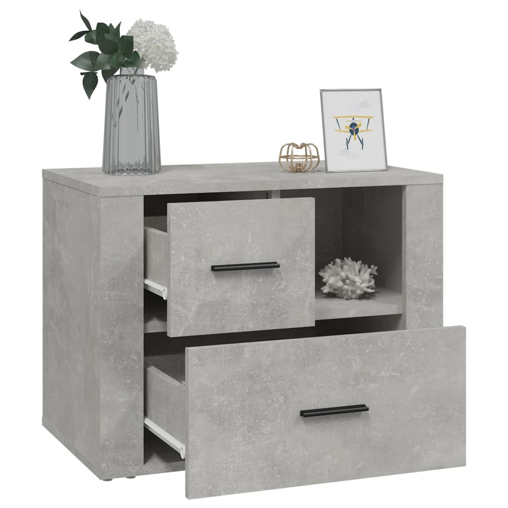 Table de chevet Gris béton 60x36x45 cm Bois d'ingénierie - XIOS