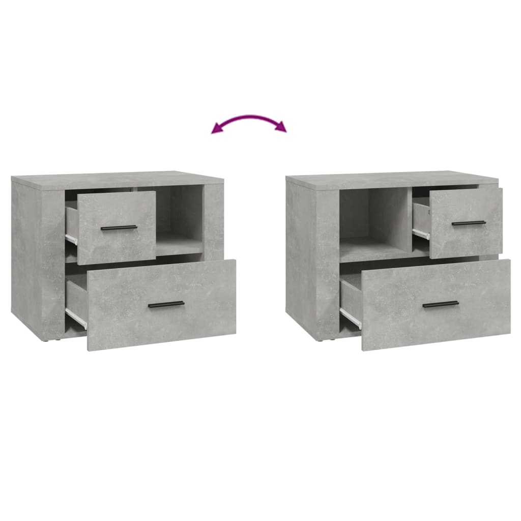 Table de chevet Gris béton 60x36x45 cm Bois d'ingénierie - XIOS