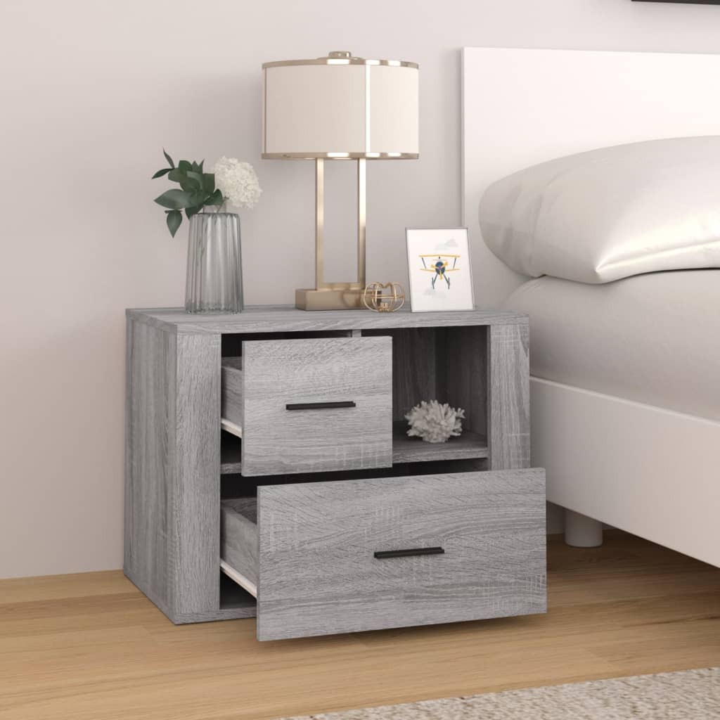 Table de chevet Sonoma gris 60x36x45 cm Bois d'ingénierie - XIOS