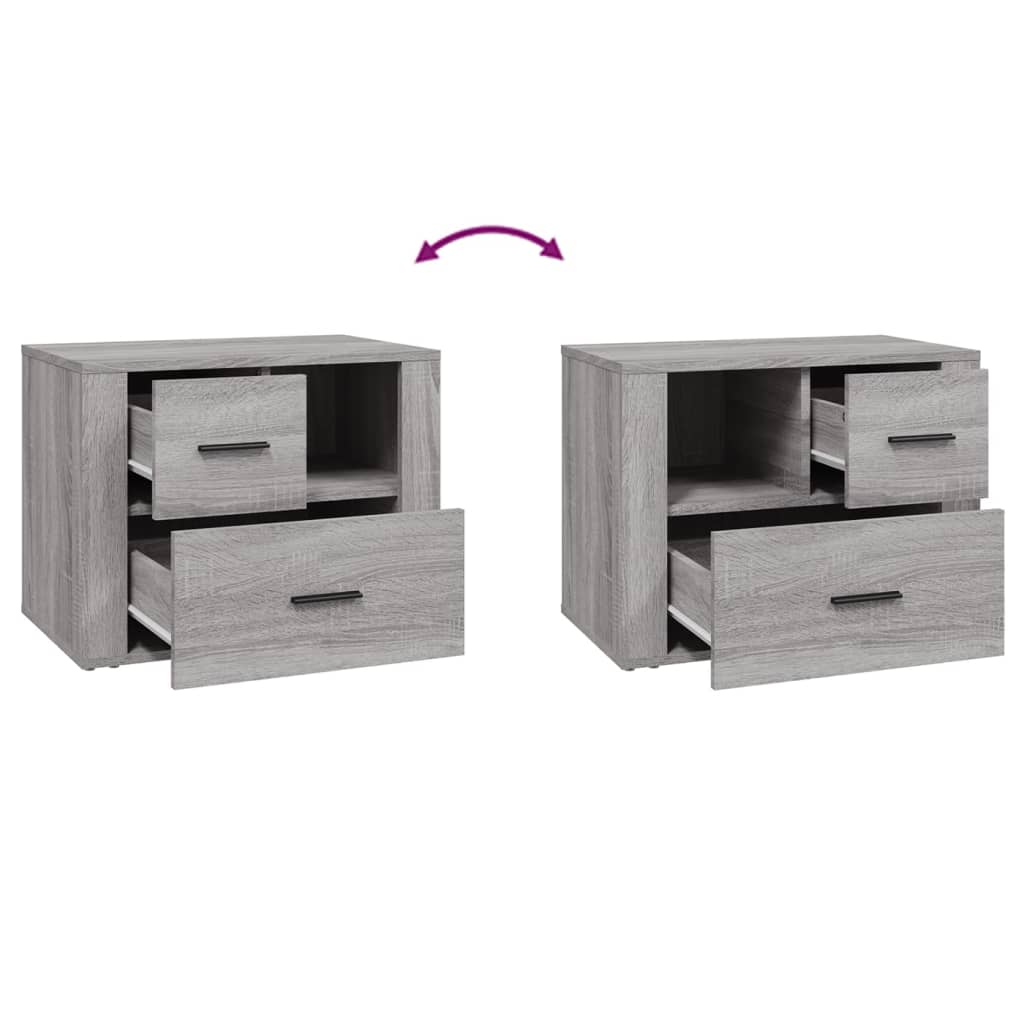 Table de chevet Sonoma gris 60x36x45 cm Bois d'ingénierie - XIOS