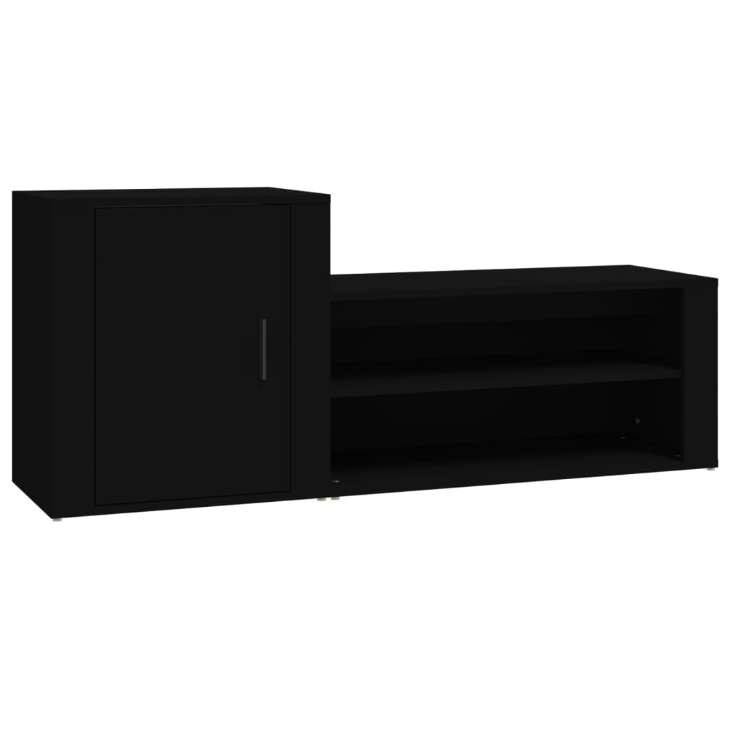 Armoire à chaussures Noir 130x35x54 cm Bois d'ingénierie - XIOS