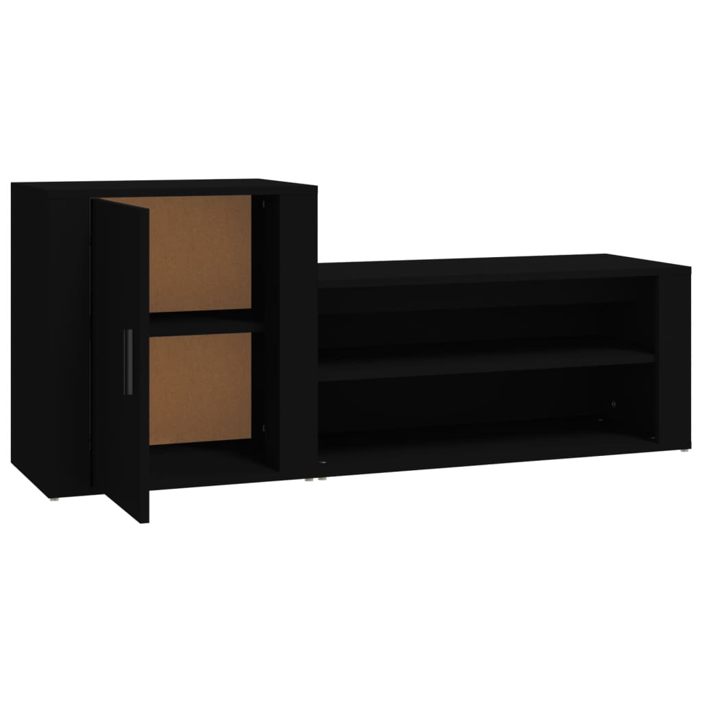 Armoire à chaussures Noir 130x35x54 cm Bois d'ingénierie - XIOS