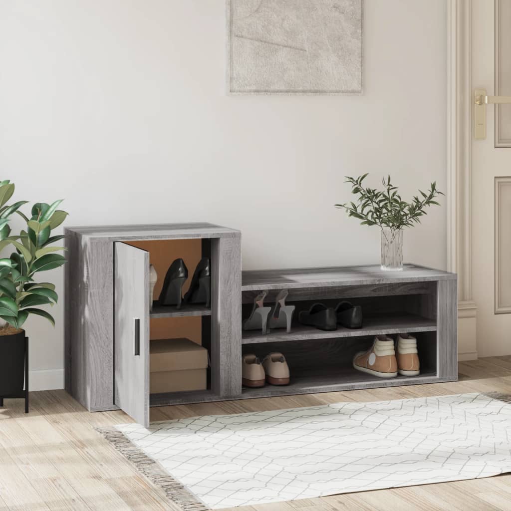 Armoire à chaussures Sonoma gris 130x35x54 cm Bois d'ingénierie - XIOS