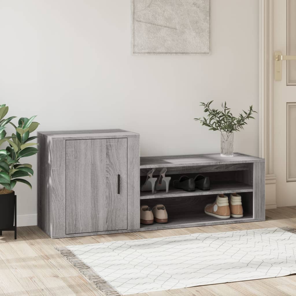 Armoire à chaussures Sonoma gris 130x35x54 cm Bois d'ingénierie - XIOS