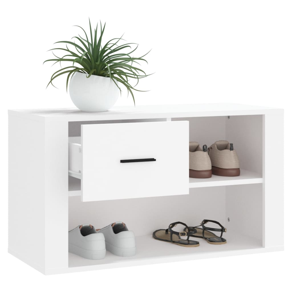 Armoire à chaussures Blanc 80x35x45 cm Bois d'ingénierie - XIOS