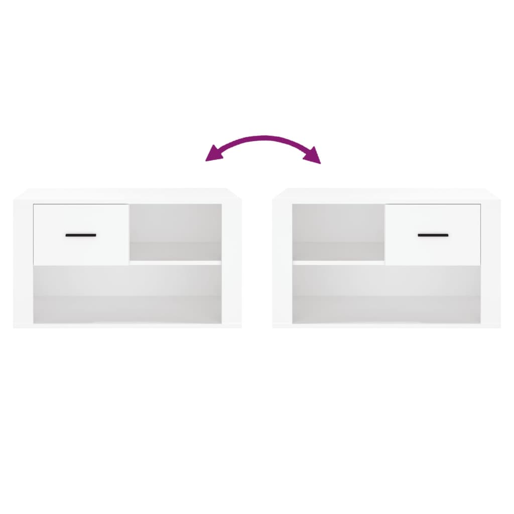 Armoire à chaussures Blanc 80x35x45 cm Bois d'ingénierie - XIOS