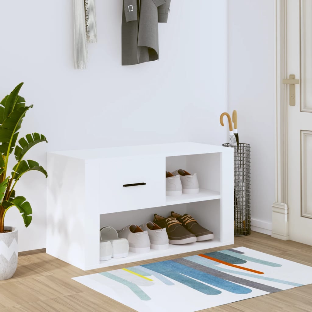 Armoire à chaussures Blanc 80x35x45 cm Bois d'ingénierie - XIOS
