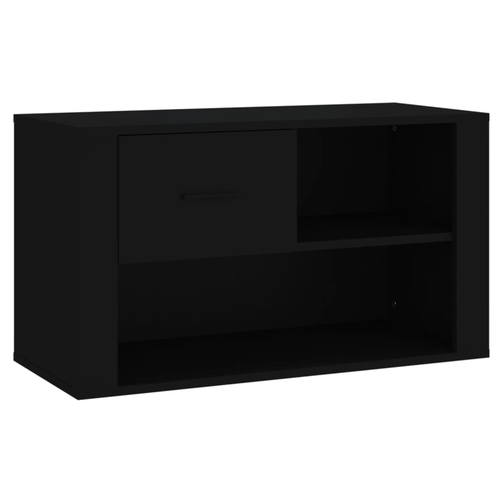 Armoire à chaussures Noir 80x35x45 cm Bois d'ingénierie - XIOS