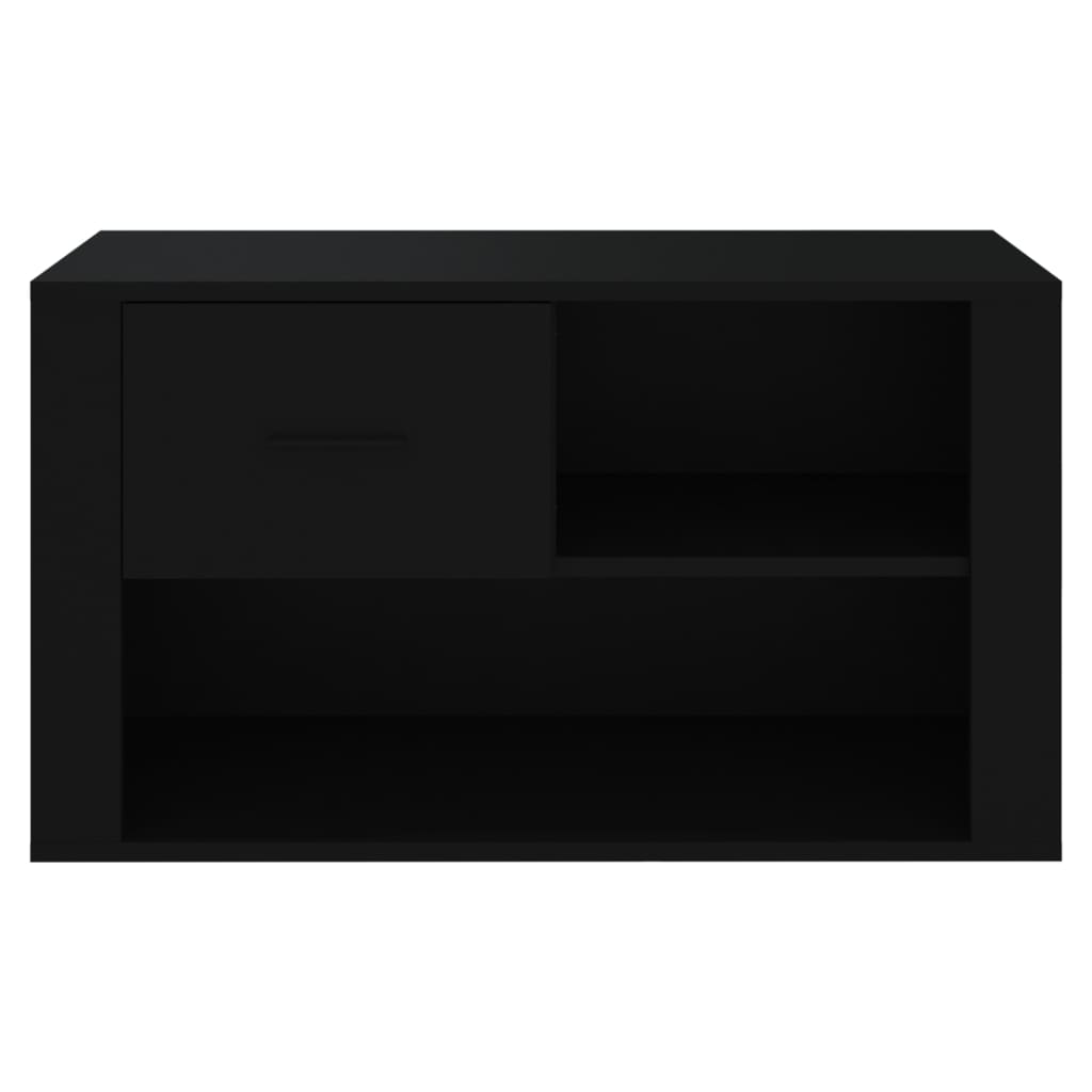 Armoire à chaussures Noir 80x35x45 cm Bois d'ingénierie - XIOS