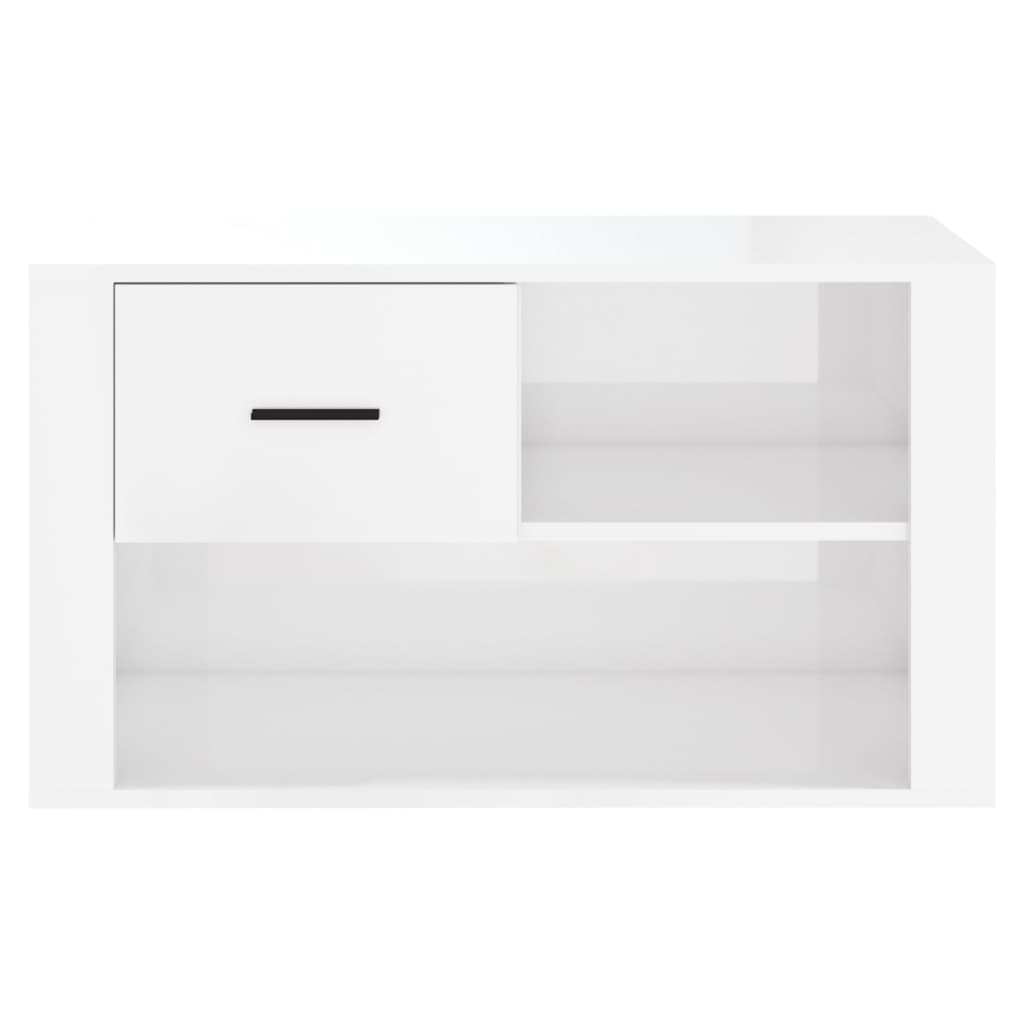 Armoire à chaussure Blanc brillant 80x35x45 cm Bois ingénierie - XIOS
