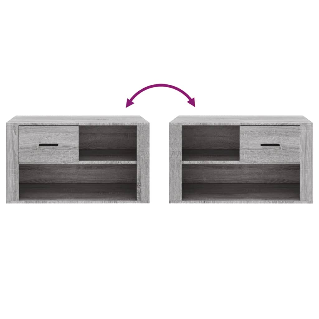 Armoire à chaussures Sonoma gris 80x35x45 cm Bois d'ingénierie - XIOS