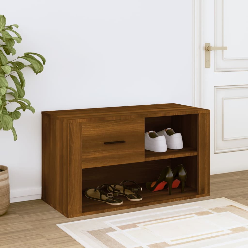 Armoire à chaussures Chêne marron 80x35x45 cm Bois d'ingénierie - XIOS