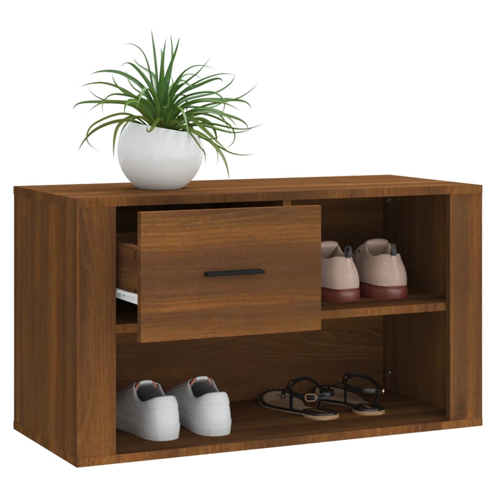 Armoire à chaussures Chêne marron 80x35x45 cm Bois d'ingénierie - XIOS