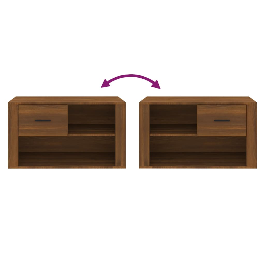 Armoire à chaussures Chêne marron 80x35x45 cm Bois d'ingénierie - XIOS
