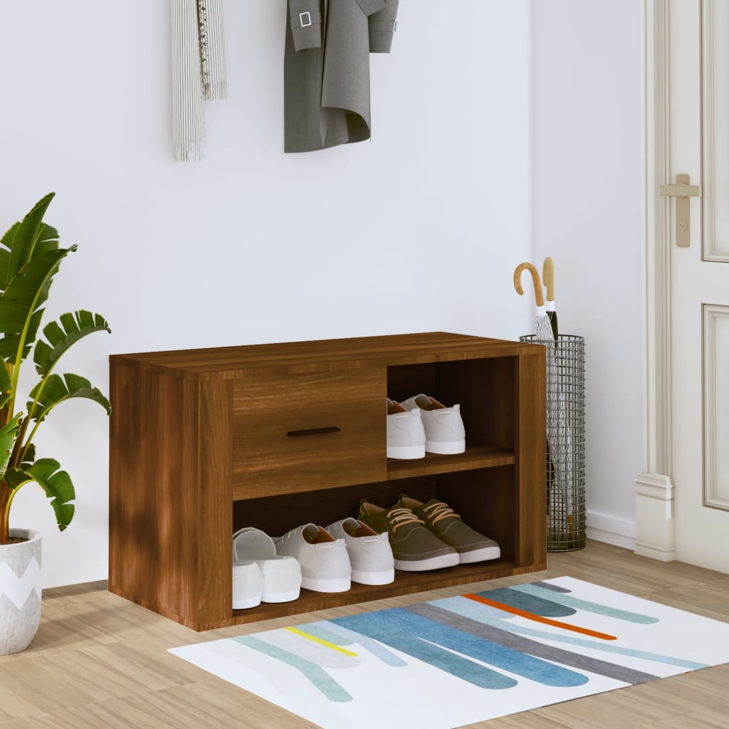 Armoire à chaussures Chêne marron 80x35x45 cm Bois d'ingénierie - XIOS
