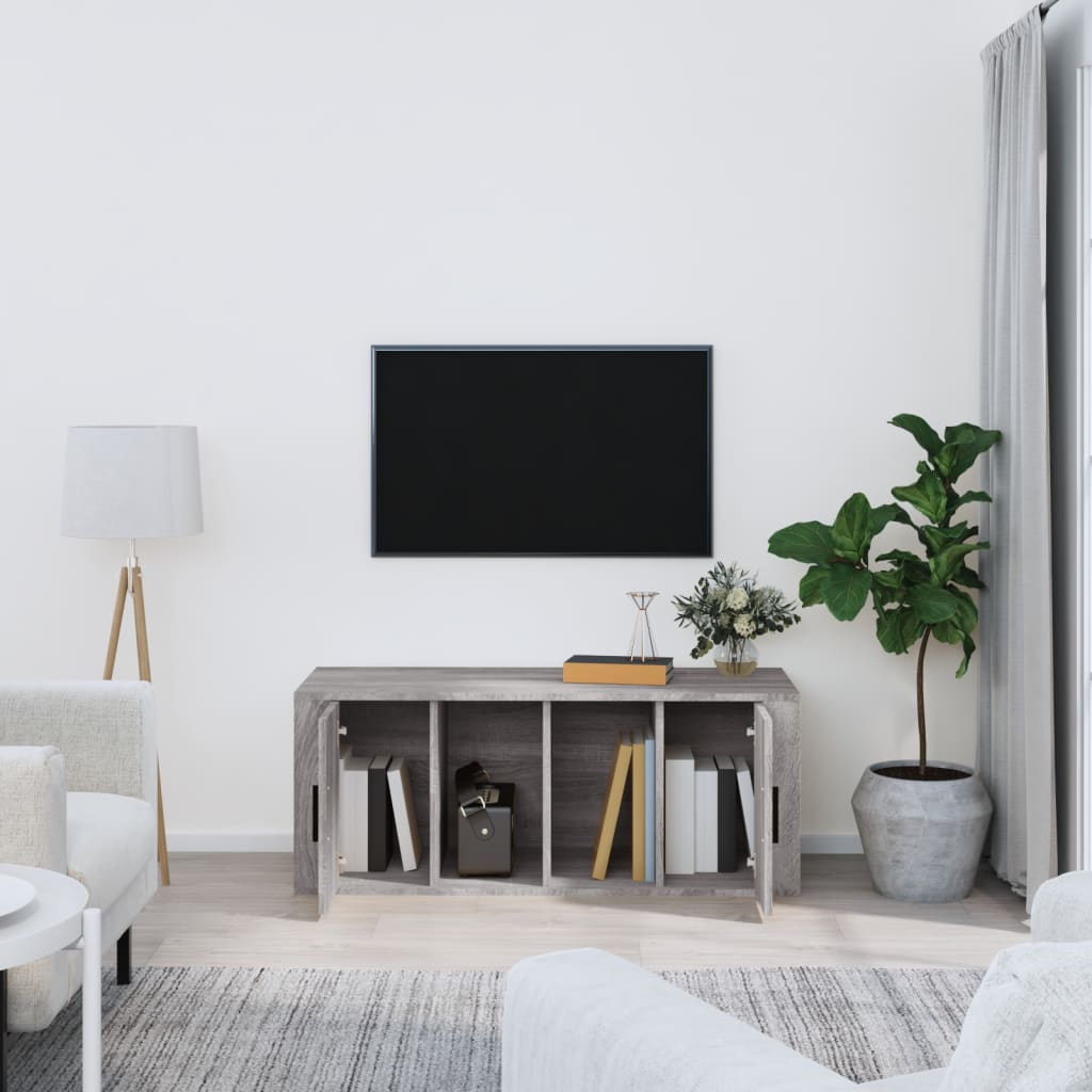 Meuble TV Sonoma gris 100x35x40 cm Bois d'ingénierie Meubles TV vidaXL   