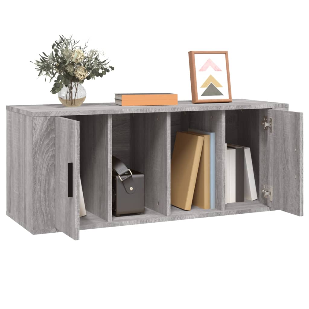 Meuble TV Sonoma gris 100x35x40 cm Bois d'ingénierie Meubles TV vidaXL   