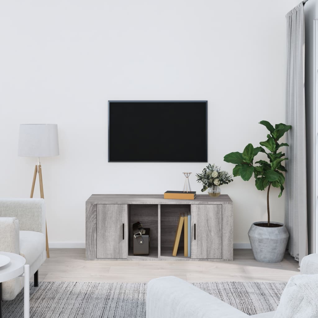 Meuble TV Sonoma gris 100x35x40 cm Bois d'ingénierie Meubles TV vidaXL   