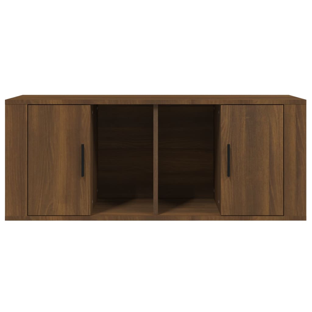 Meuble TV Chêne marron 100x35x40 cm Bois d'ingénierie - XIOS