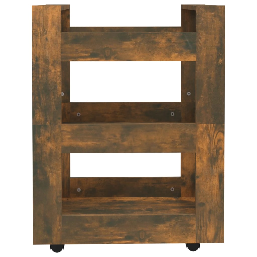 Chariot de cuisine Chêne fumé 60x45x80 cm Bois d'ingénierie - XIOS