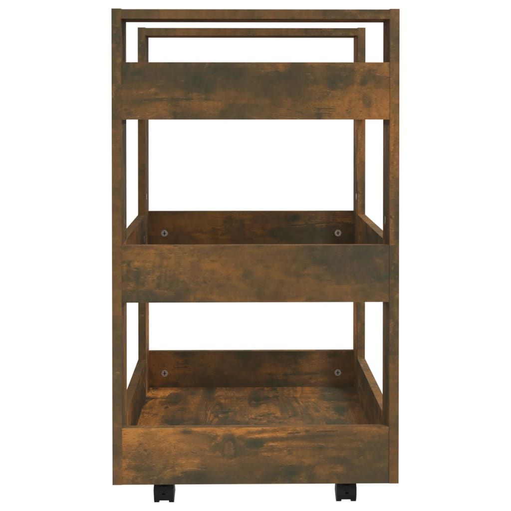 Chariot de cuisine Chêne fumé 60x45x80 cm Bois d'ingénierie - XIOS