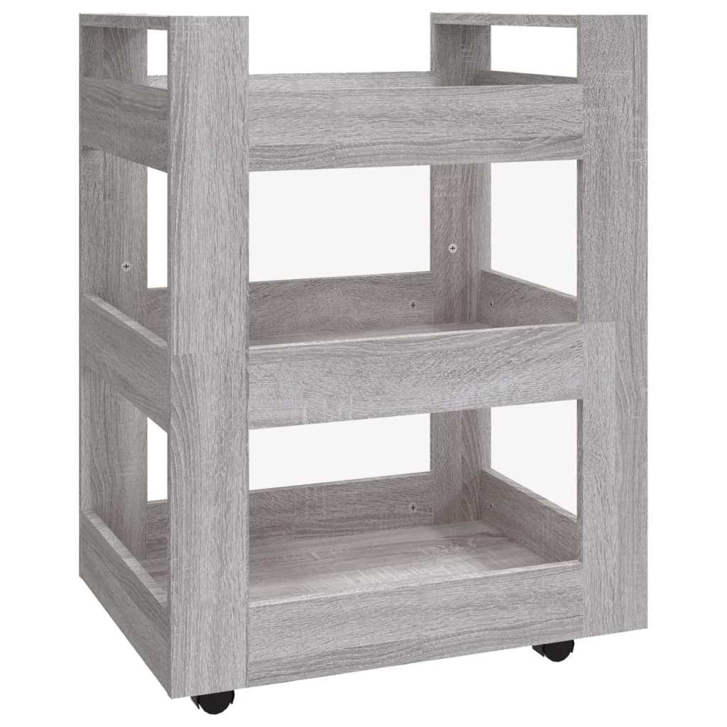 Chariot de cuisine Sonoma gris 60x45x80 cm Bois d'ingénierie