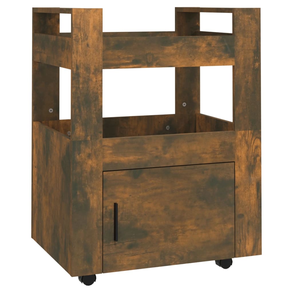 Chariot de cuisine Chêne fumé 60x45x80 cm Bois d'ingénierie - XIOS