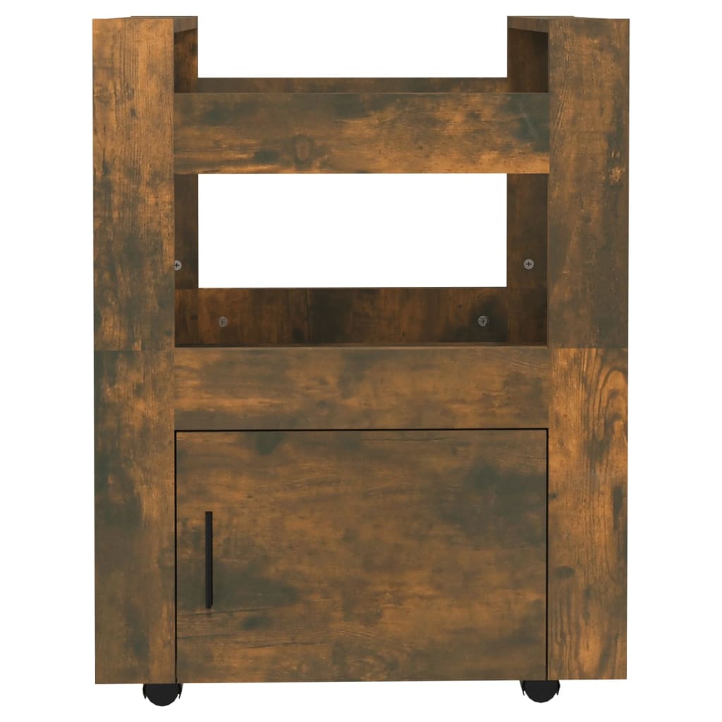 Chariot de cuisine Chêne fumé 60x45x80 cm Bois d'ingénierie - XIOS