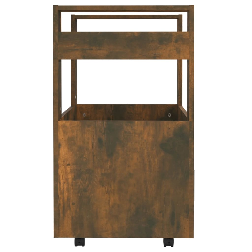 Chariot de cuisine Chêne fumé 60x45x80 cm Bois d'ingénierie - XIOS