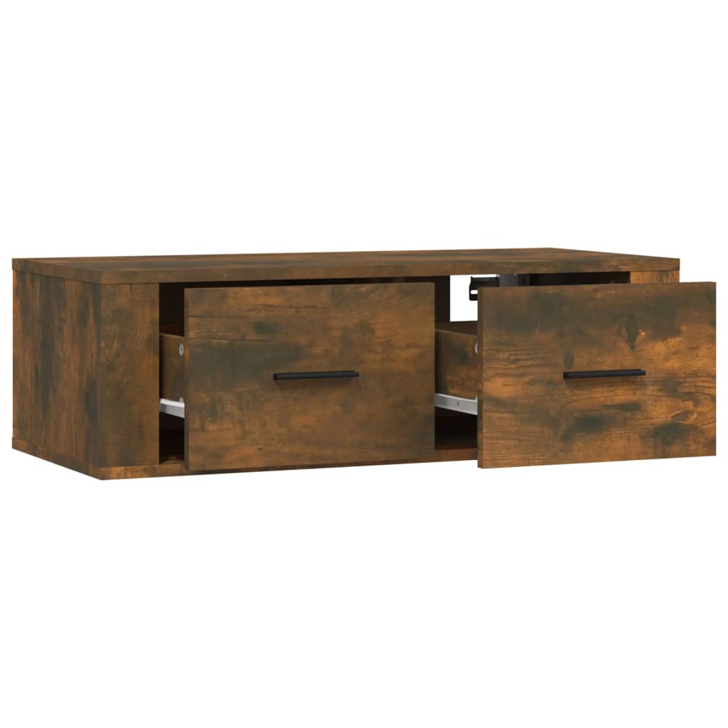 Armoire TV suspendue Chêne fumé 80x36x25 cm Bois d'ingénierie - XIOS