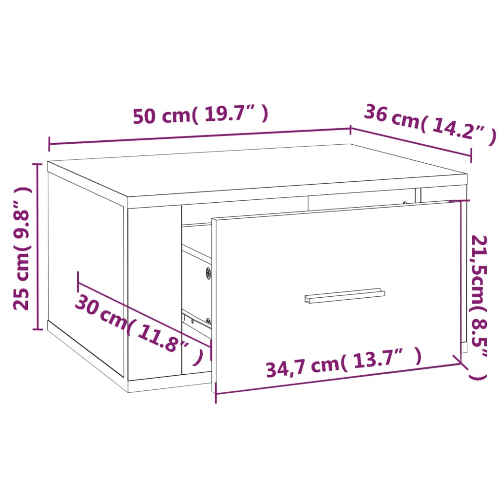 Tables de chevet murales 2 pcs Blanc 50x36x25 cm - XIOS