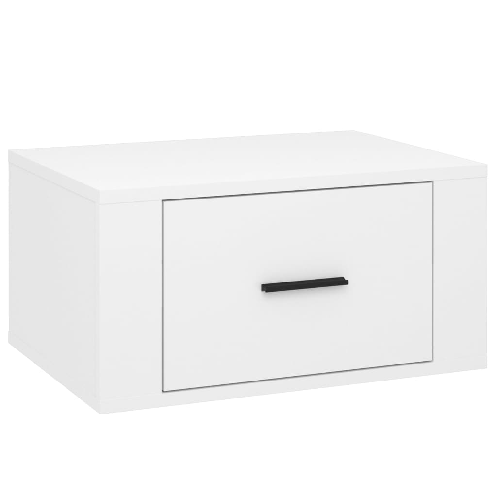 Table de chevet murale Blanc brillant 50x36x25 cm - XIOS