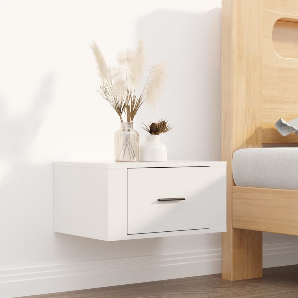 Tables de chevet murales 2 pcs Blanc brillant 50x36x25 cm - XIOS