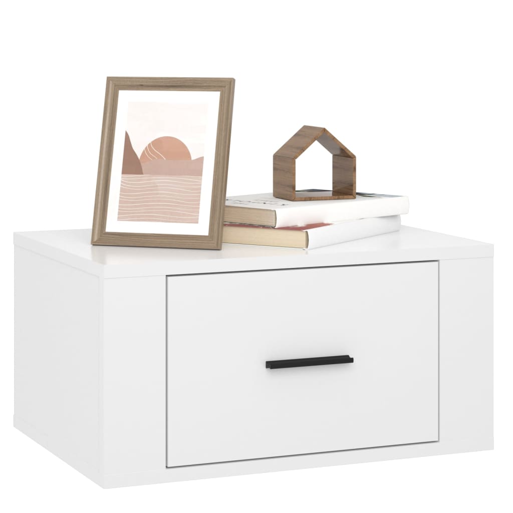 Tables de chevet murales 2 pcs Blanc brillant 50x36x25 cm - XIOS