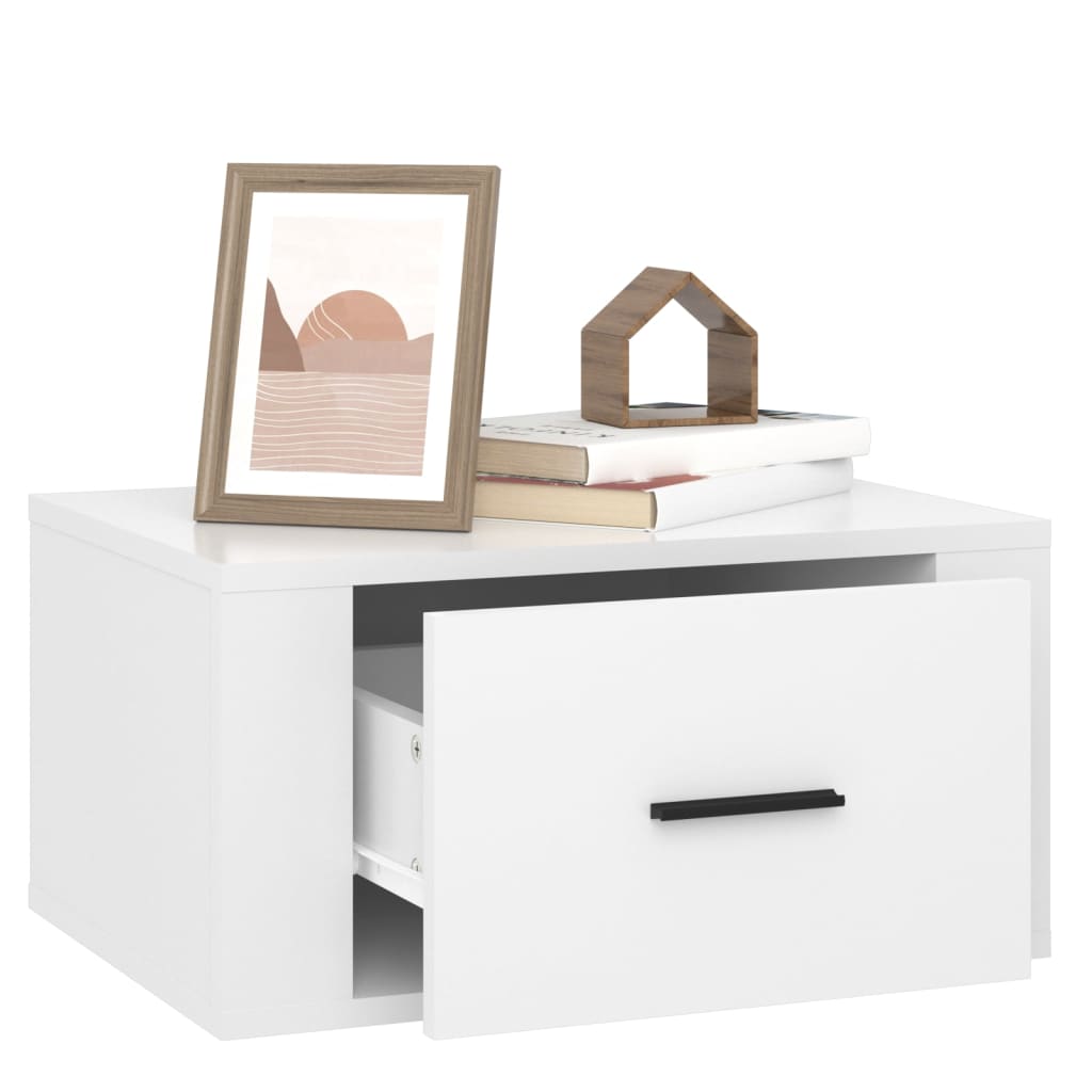 Tables de chevet murales 2 pcs Blanc brillant 50x36x25 cm - XIOS