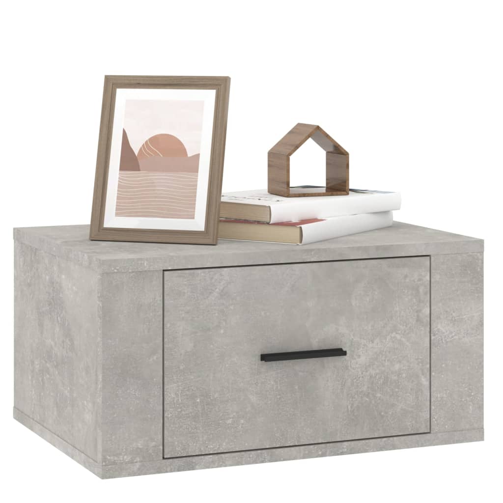 Table de chevet murale Gris béton 50x36x25 cm - XIOS