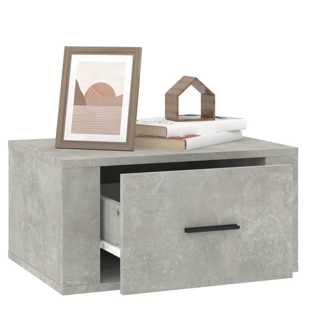 Table de chevet murale Gris béton 50x36x25 cm - XIOS