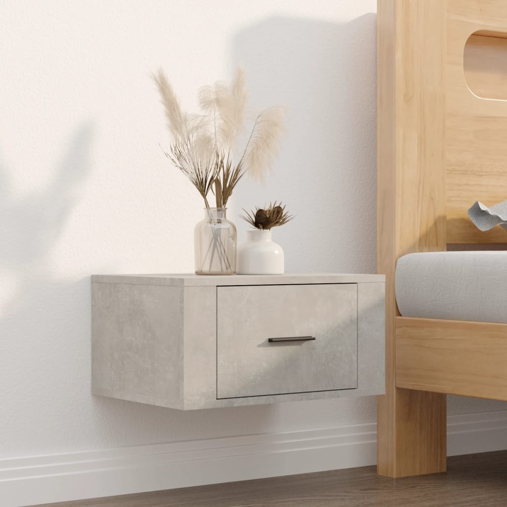 Table de chevet murale Gris béton 50x36x25 cm - XIOS